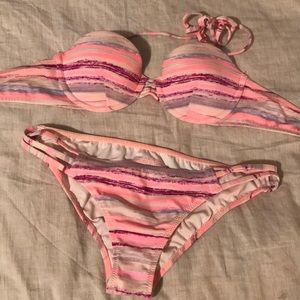 Victoria’s Secret striped bandeau bikini